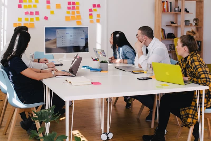 Marketing and sales team collaborating